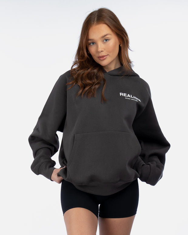 SSS REALISM BACK LOGO HOODIE ASPHALT