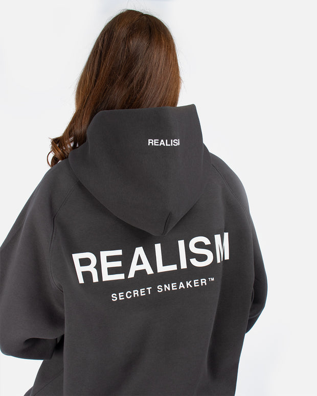SSS REALISM BACK LOGO HOODIE ASPHALT