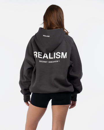 SSS REALISM BACK LOGO HOODIE ASPHALT