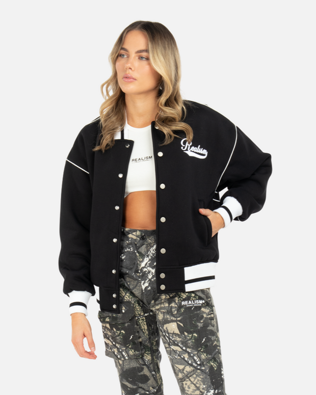 SSS REALISM NEGAN BASEBALL JACKET BLACK