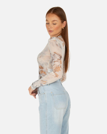 SSS REALISM ALLURE MESH LONG SLEEVE TOP CALCATTA