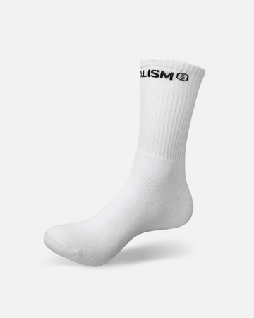 SSS REALISM CORE LOGO SOCKS WHITE