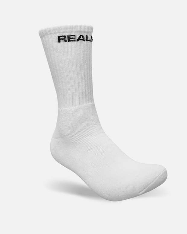 SSS REALISM CORE LOGO SOCKS WHITE