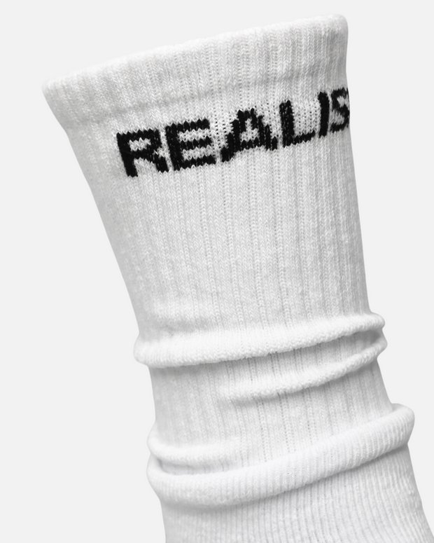SSS REALISM CORE LOGO SOCKS WHITE
