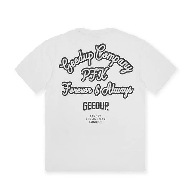 GEEDUP COMPANY TEE WHITE NAVY