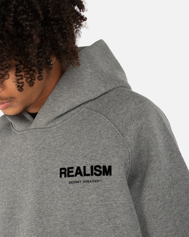 SSS REALISM BACK LOGO HOODIE DARK HEATHER