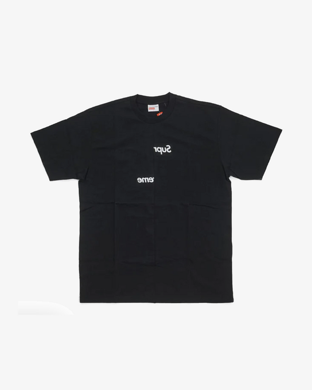 SUPREME X CDG FW18 SPLIT BOX LOGO BLACK TEE (NEW)