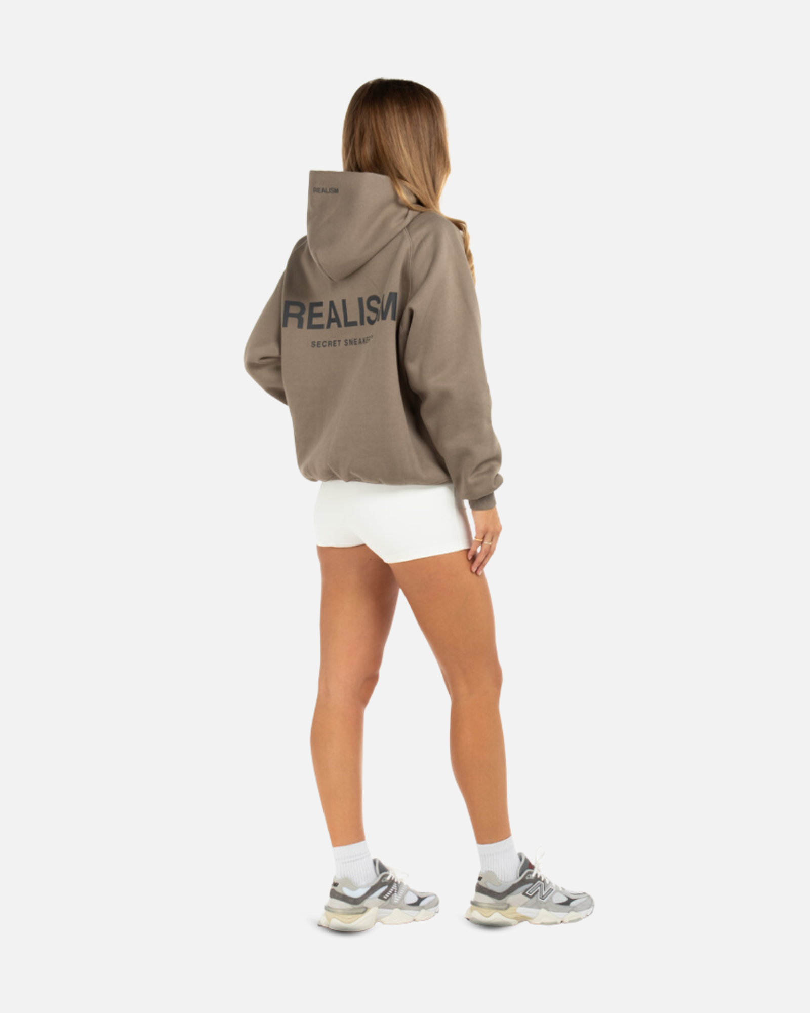 SSS REALISM BACK LOGO REFLECTIVE HOODIE CEMENT