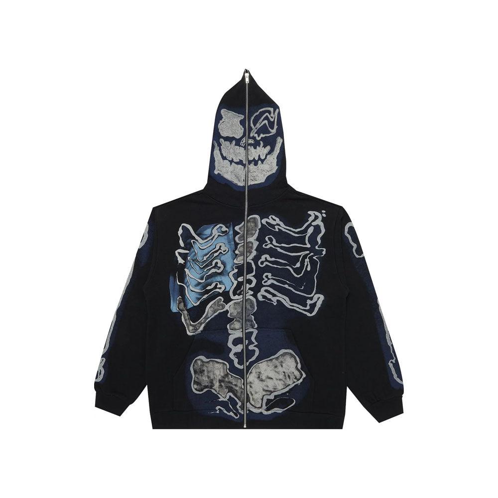 TRAVIS SCOTT CJ FOR FRAGMENT SKELETON GRAFFITI FULL ZIP HOODIE