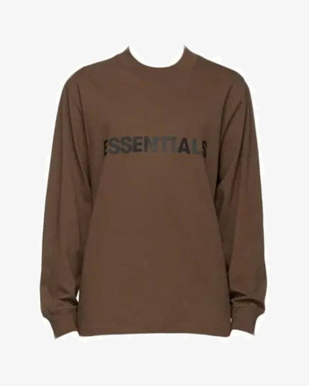 FOG ESSENTIALS SS20 SILICON APPLIQUE LOGO BROWN LONG SLEEVE TEE (NEW)