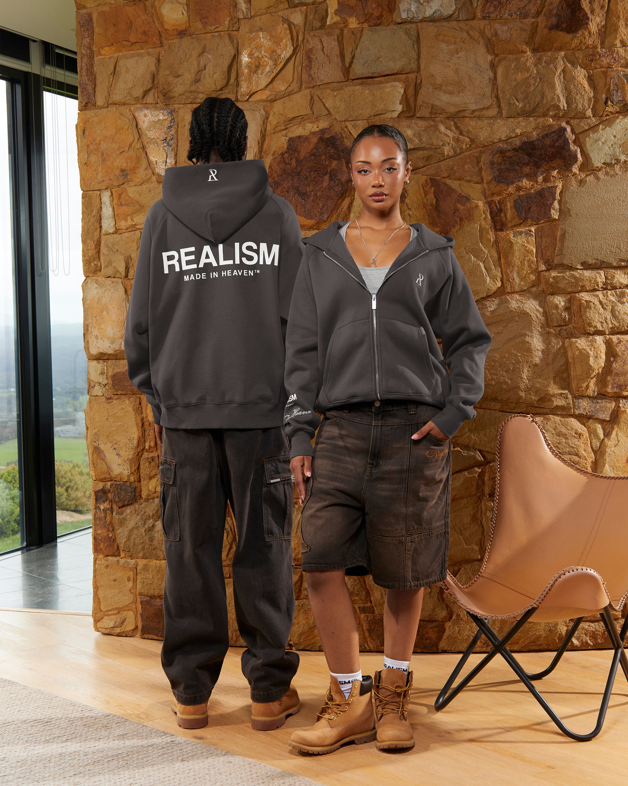 SSS REALISM RADIANT ZIP HOODIE ASPHALT