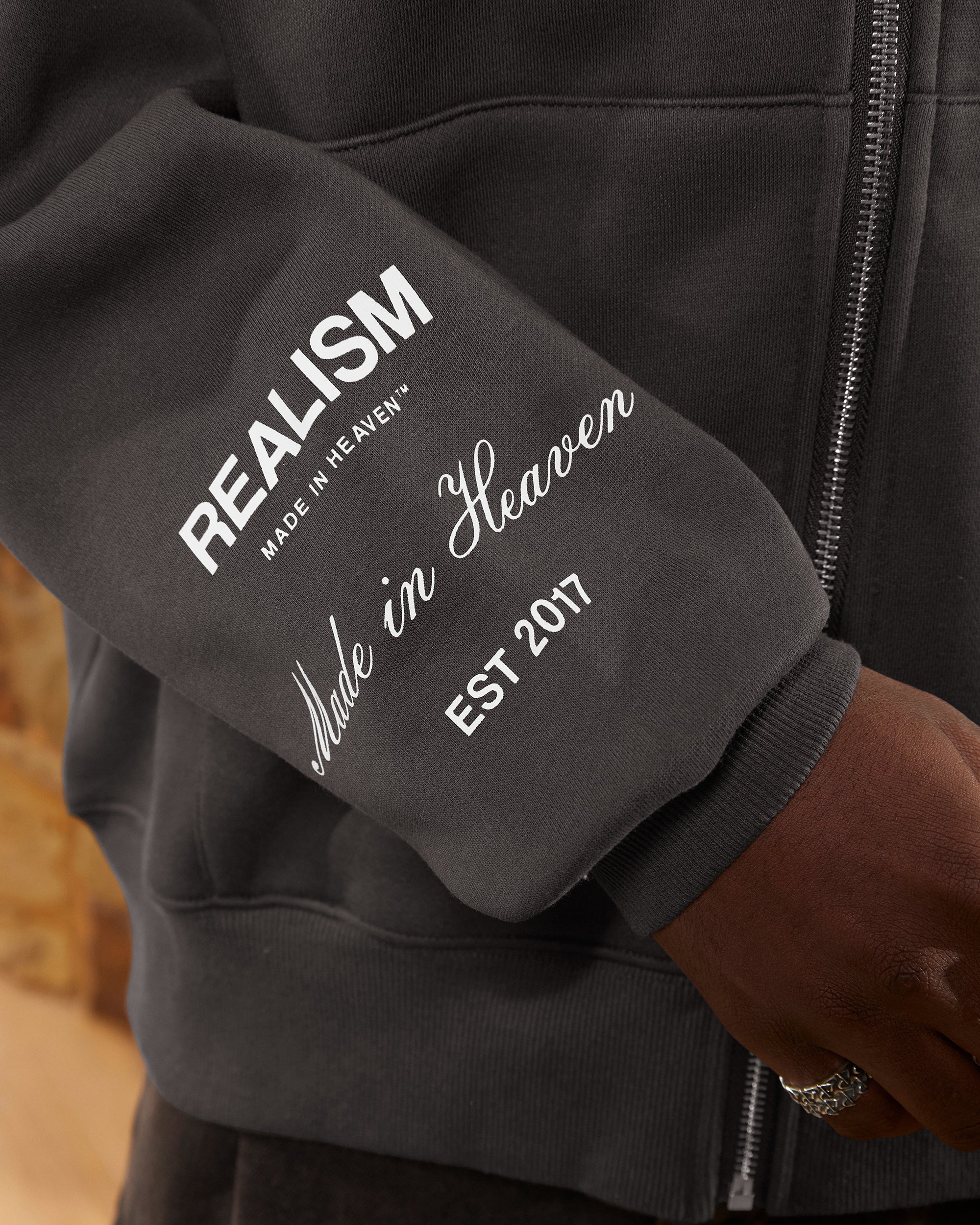 SSS REALISM RADIANT ZIP HOODIE ASPHALT
