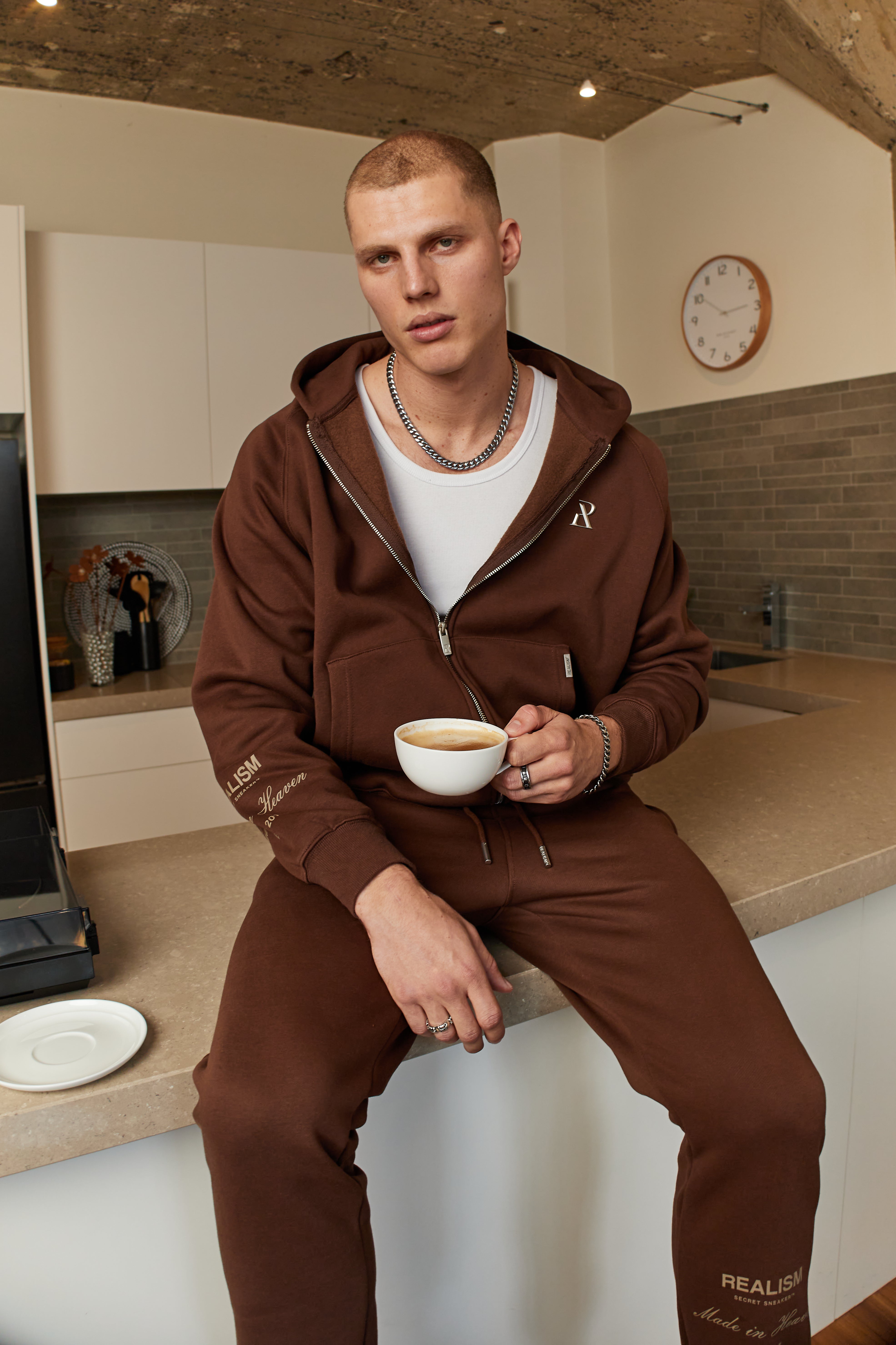 SSS REALISM RADIANT ZIP HOODIE MOCHA