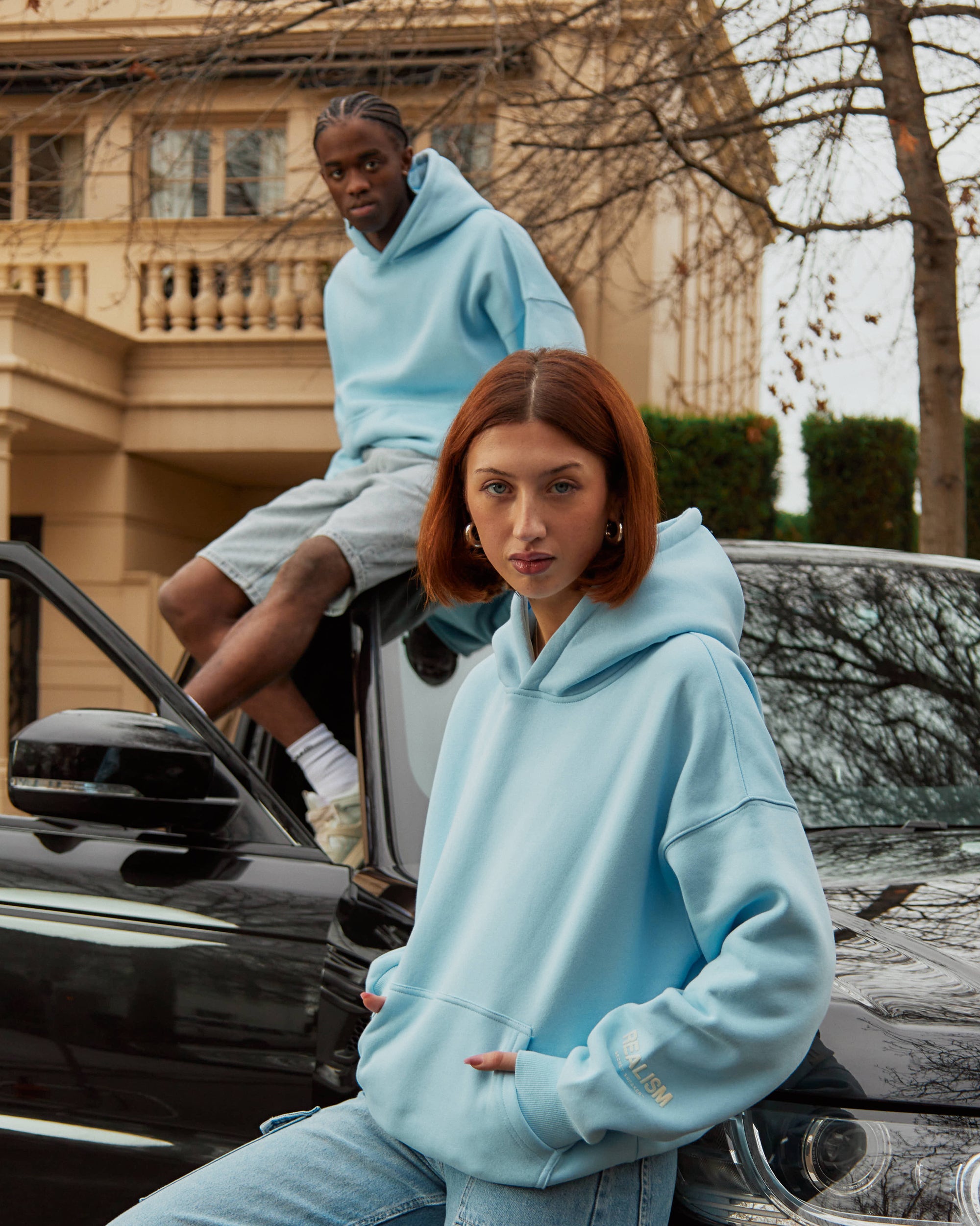 SSS REALISM COURT BOXY HOODIE SKY BLUE