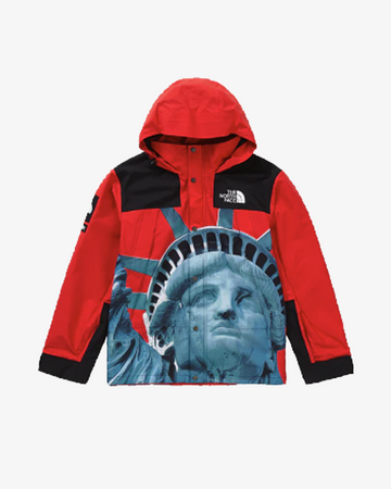 SUPREME X THE NORTH FACE FW19 STATUE OF LIBERTY RED MOUNTAIN PARKA JACKET -