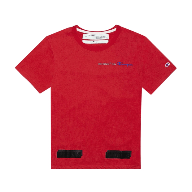 OFF WHITE X CHAMPION RED TEE NEW SMALL Secret Sneaker Store Online