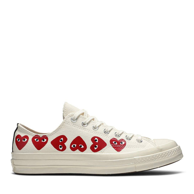 COMME DES GARCON PLAY X CONVERSE MULTI HEARTS BEIGE LOW TOP (NEW)