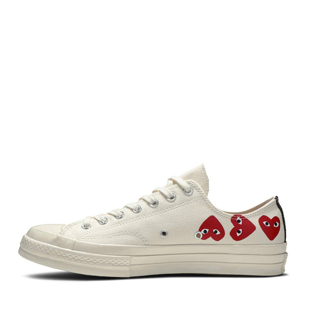 COMME DES GARCON PLAY X CONVERSE MULTI HEARTS BEIGE LOW TOP (NEW)