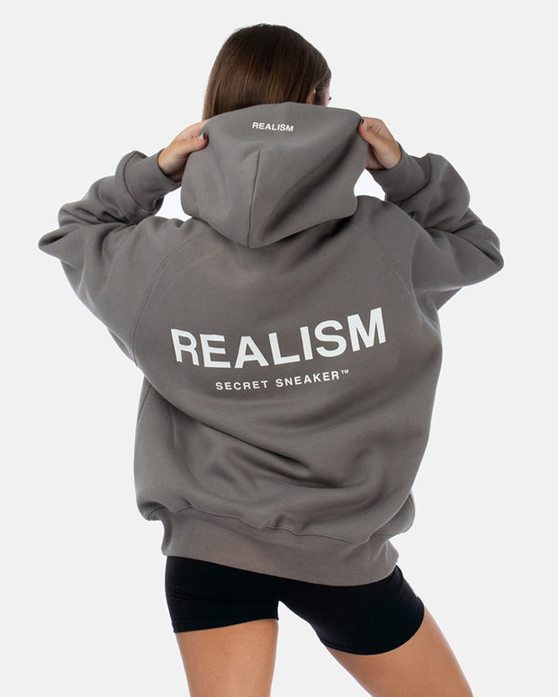 SSS REALISM BACK LOGO HOODIE COOL GREY