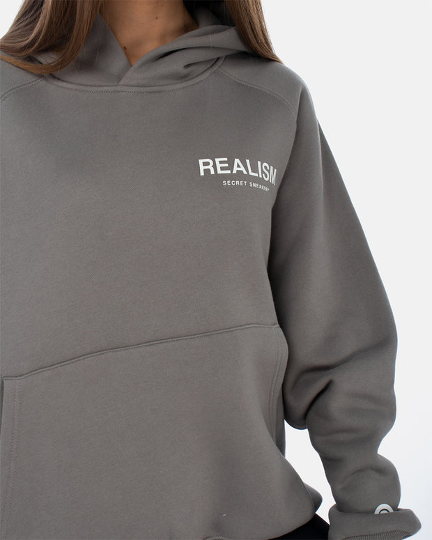 SSS REALISM BACK LOGO HOODIE COOL GREY