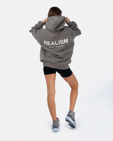 SSS REALISM BACK LOGO HOODIE COOL GREY