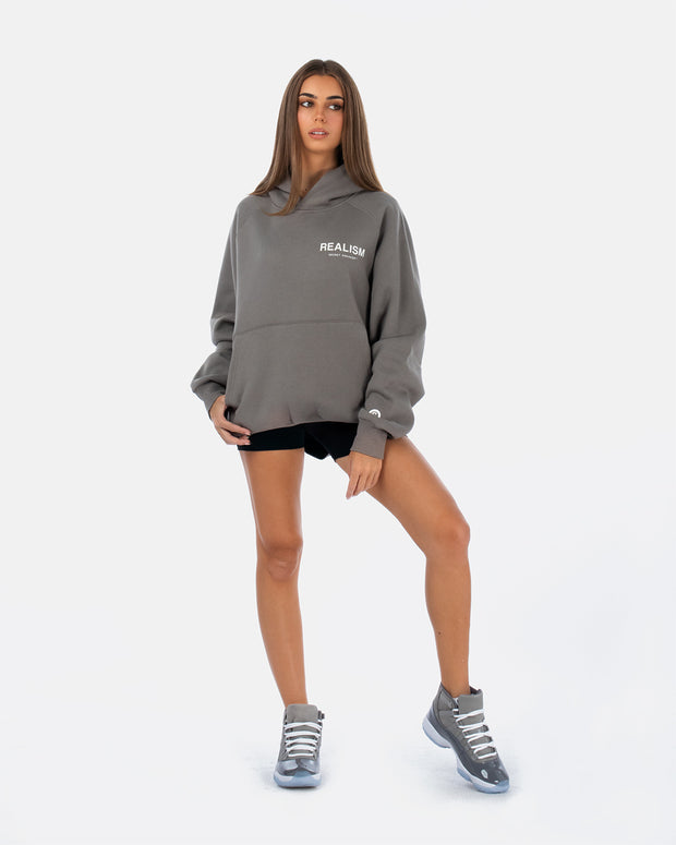 SSS REALISM BACK LOGO HOODIE COOL GREY