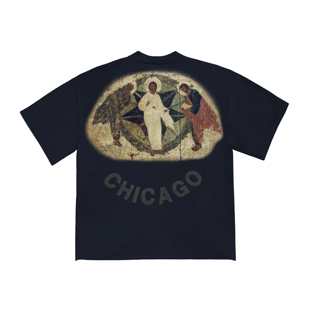 Kanye West Jesus Is King Painting T Shirt Navy Men's - FW19