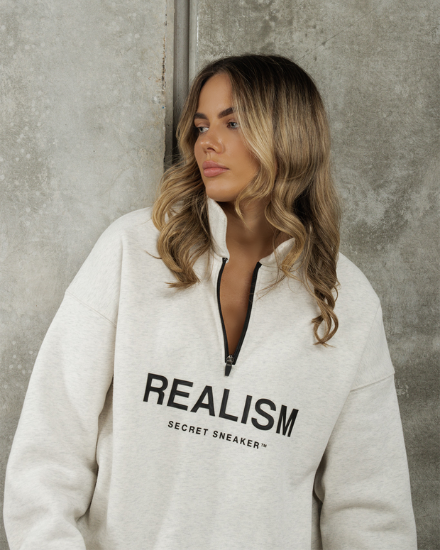 SSS REALISM IDOL HALF ZIP SWEATER OATMEAL Secret Sneaker Store Online