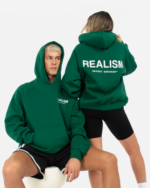 SSS REALISM BACK LOGO HOODIE PINE GREEN