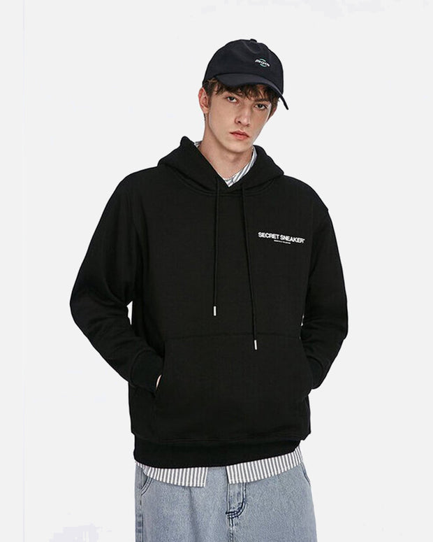 SSS ESSENTIALS COLLECTION LOGO BLACK HOODIE