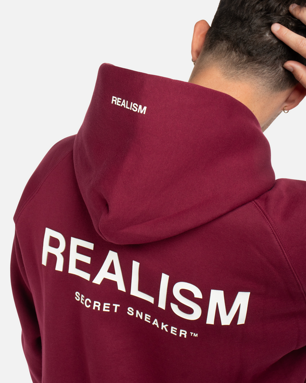 SSS REALISM BACK LOGO HOODIE CARMINE RED