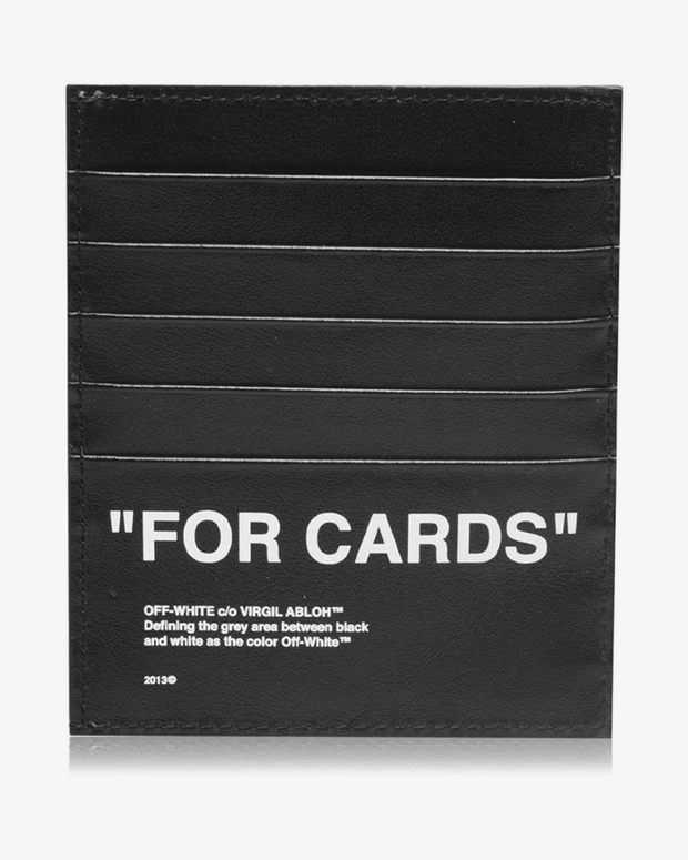 OFF WHITE 'CARD' BLACK LEATHER CARD HOLDER (NEW)
