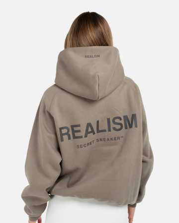 SSS REALISM BACK LOGO REFLECTIVE HOODIE CEMENT