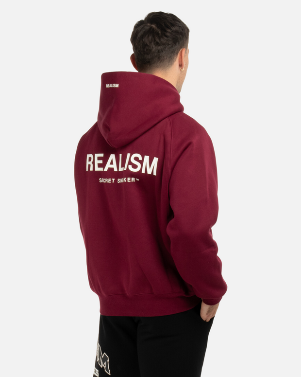 SSS REALISM BACK LOGO HOODIE CARMINE RED