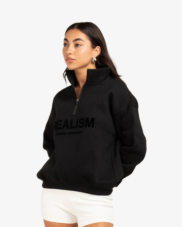SSS REALISM IDOL HALF ZIP SWEATER BLACK – Secret Sneaker Store Online