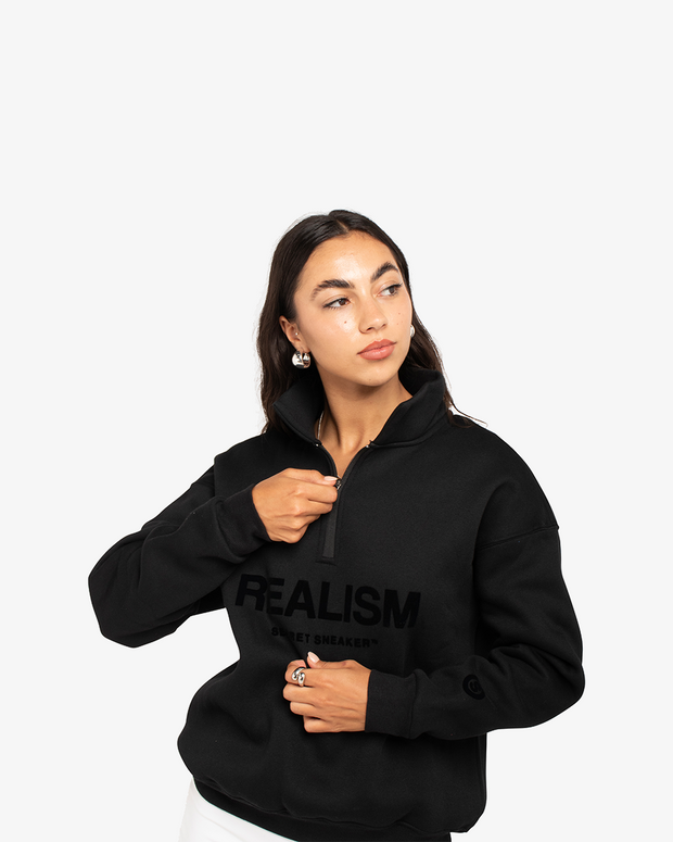 SSS REALISM IDOL HALF ZIP SWEATER BLACK – Secret Sneaker Store Online