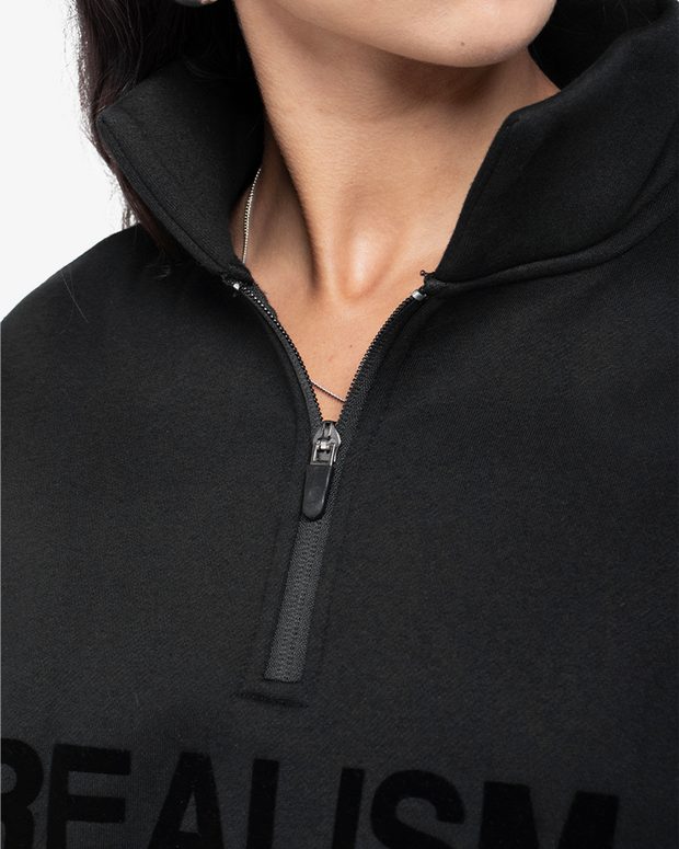 SSS REALISM IDOL HALF ZIP SWEATER BLACK – Secret Sneaker Store Online