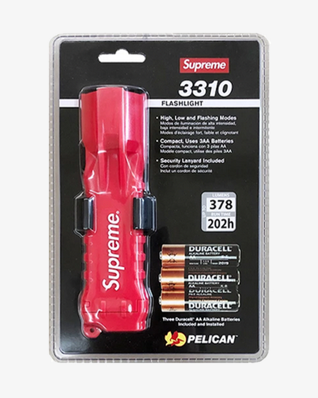 SUPREME X PELICAN RED 3310 FLASHLIGHT (NEW) -
